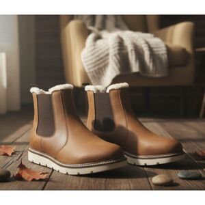 Alpine Design Ankle Boots NWOB Brown Italian Leather Chelsea Blaze Size 8.5